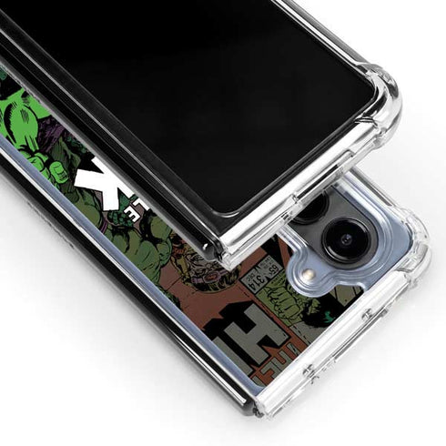 Marvel Classic Comics Hulk Fighter Vintage Galaxy Z Fold5 5G Clear Case